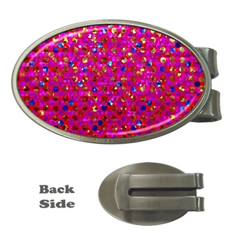 Polka Dot Sparkley Jewels 1 Money Clips (Oval)  from ArtsNow.com Front