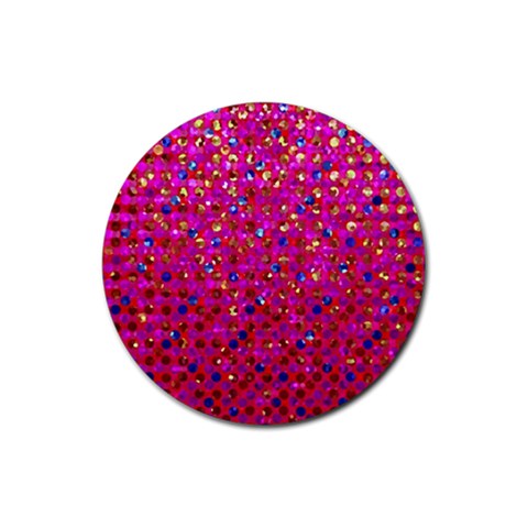 Polka Dot Sparkley Jewels 1 Rubber Round Coaster (4 pack)  from ArtsNow.com Front