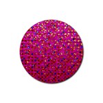 Polka Dot Sparkley Jewels 1 Rubber Round Coaster (4 pack) 