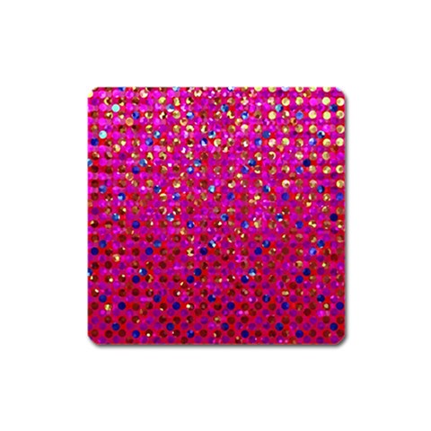 Polka Dot Sparkley Jewels 1 Square Magnet from ArtsNow.com Front