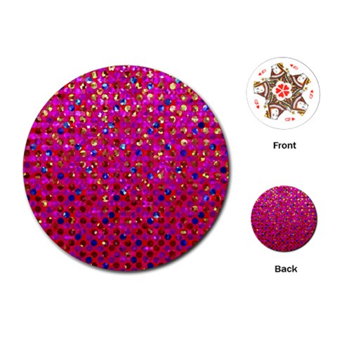 Polka Dot Sparkley Jewels 1 Playing Cards (Round)  from ArtsNow.com Front