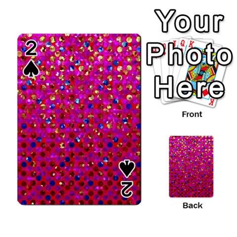 Polka Dot Sparkley Jewels 1 Playing Cards 54 Designs  from ArtsNow.com Front - Spade2