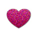 Polka Dot Sparkley Jewels 1 Rubber Coaster (Heart) 