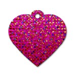 Polka Dot Sparkley Jewels 1 Dog Tag Heart (One Side)