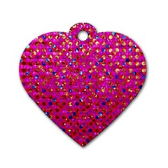 Polka Dot Sparkley Jewels 1 Dog Tag Heart (Two Sides) from ArtsNow.com Back