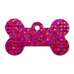 Polka Dot Sparkley Jewels 1 Dog Tag Bone (One Side)