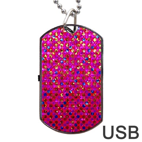 Polka Dot Sparkley Jewels 1 Dog Tag USB Flash (Two Sides)  from ArtsNow.com Front