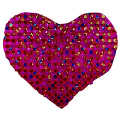 Polka Dot Sparkley Jewels 1 Large 19  Premium Heart Shape Cushions from ArtsNow.com Front