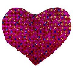 Polka Dot Sparkley Jewels 1 Large 19  Premium Heart Shape Cushions from ArtsNow.com Back