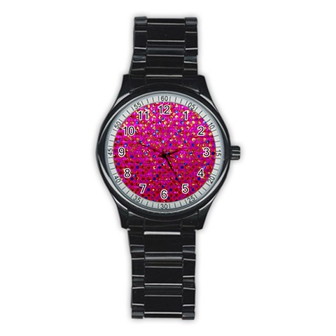 Polka Dot Sparkley Jewels 1 Stainless Steel Round Watches from ArtsNow.com Front