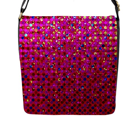 Polka Dot Sparkley Jewels 1 Flap Messenger Bag (L)  from ArtsNow.com Front