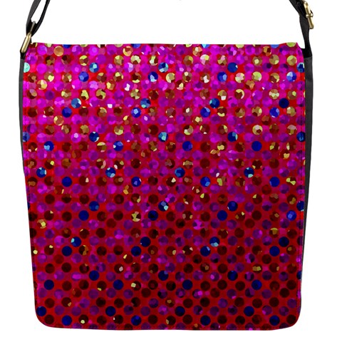 Polka Dot Sparkley Jewels 1 Flap Messenger Bag (S) from ArtsNow.com Front