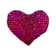 Polka Dot Sparkley Jewels 1 Standard 16  Premium Flano Heart Shape Cushions from ArtsNow.com Front