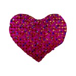 Polka Dot Sparkley Jewels 1 Standard 16  Premium Flano Heart Shape Cushions