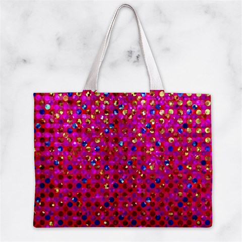 Polka Dot Sparkley Jewels 1 Zipper Tiny Tote Bags from ArtsNow.com Front