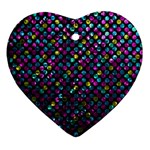 Polka Dot Sparkley Jewels 2 Ornament (Heart) 