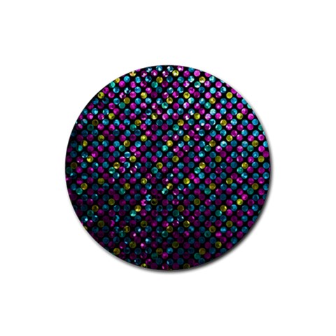 Polka Dot Sparkley Jewels 2 Rubber Coaster (Round)  from ArtsNow.com Front