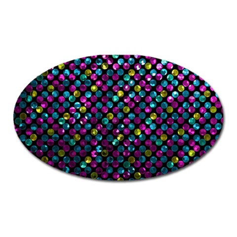 Polka Dot Sparkley Jewels 2 Oval Magnet from ArtsNow.com Front