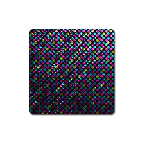 Polka Dot Sparkley Jewels 2 Square Magnet from ArtsNow.com Front