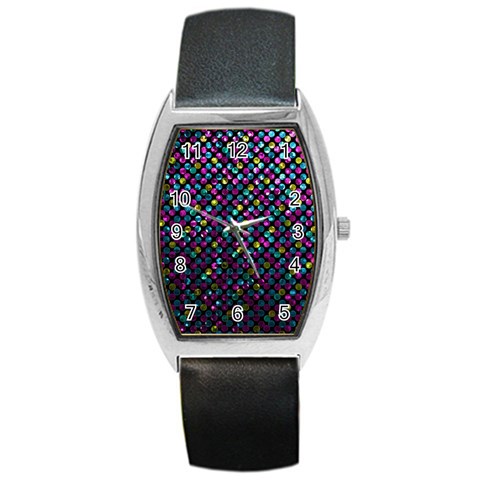 Polka Dot Sparkley Jewels 2 Barrel Metal Watches from ArtsNow.com Front