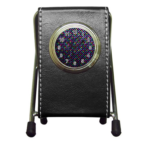 Polka Dot Sparkley Jewels 2 Pen Holder Desk Clocks from ArtsNow.com Front
