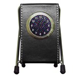 Polka Dot Sparkley Jewels 2 Pen Holder Desk Clocks