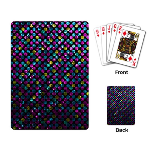 Polka Dot Sparkley Jewels 2 Playing Card from ArtsNow.com Back