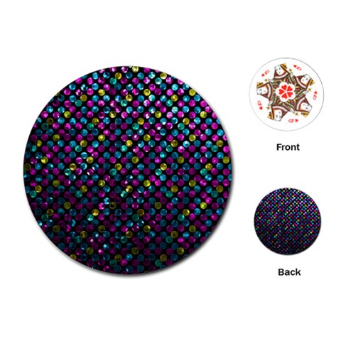 Polka Dot Sparkley Jewels 2 Playing Cards (Round)  from ArtsNow.com Front