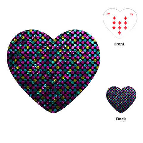 Polka Dot Sparkley Jewels 2 Playing Cards (Heart)  from ArtsNow.com Front