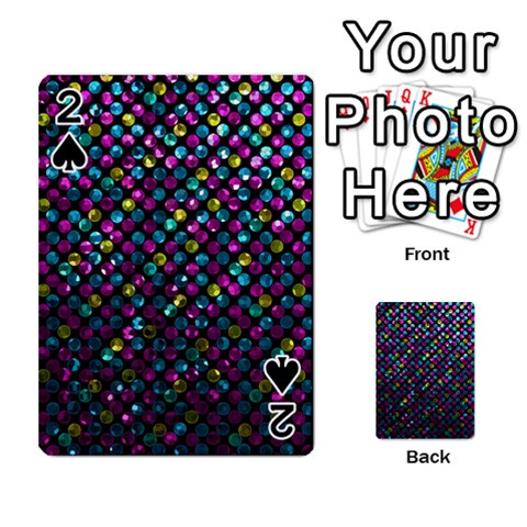 Polka Dot Sparkley Jewels 2 Playing Cards 54 Designs  from ArtsNow.com Front - Spade2