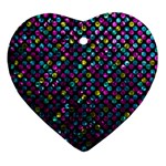 Polka Dot Sparkley Jewels 2 Heart Ornament (2 Sides)