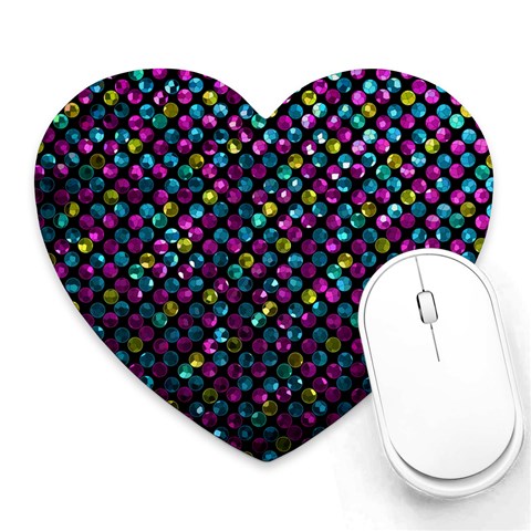 Polka Dot Sparkley Jewels 2 Heart Mousepads from ArtsNow.com Front