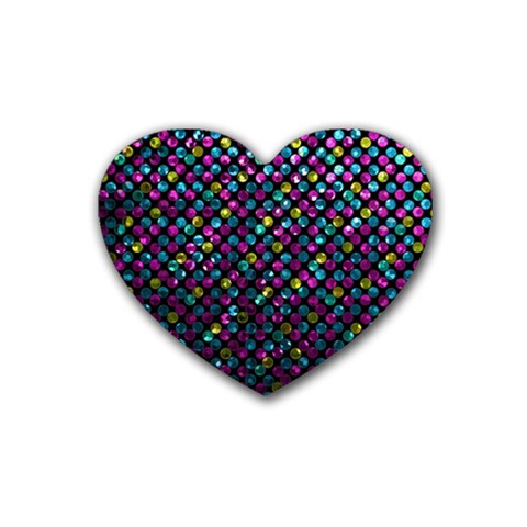 Polka Dot Sparkley Jewels 2 Rubber Coaster (Heart)  from ArtsNow.com Front