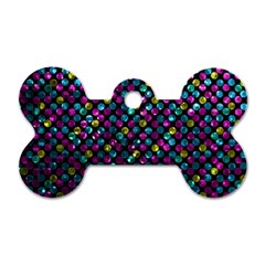 Polka Dot Sparkley Jewels 2 Dog Tag Bone (Two Sides) from ArtsNow.com Back