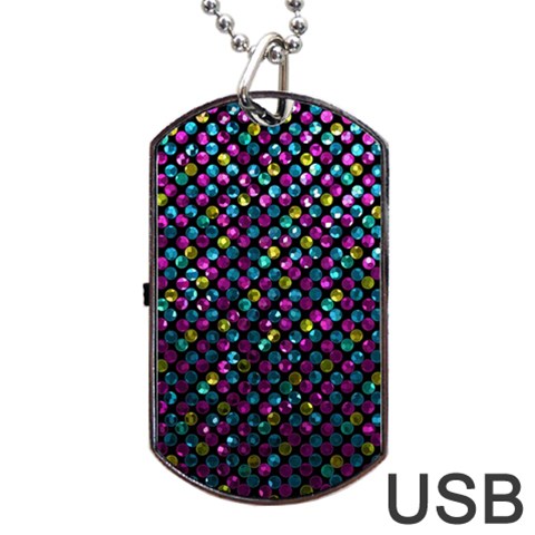 Polka Dot Sparkley Jewels 2 Dog Tag USB Flash (One Side) from ArtsNow.com Front