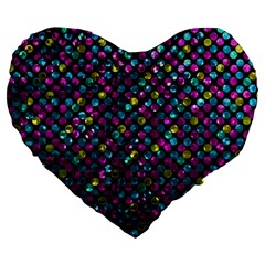 Polka Dot Sparkley Jewels 2 Large 19  Premium Heart Shape Cushions from ArtsNow.com Front