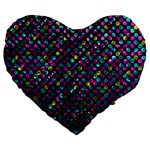 Polka Dot Sparkley Jewels 2 Large 19  Premium Heart Shape Cushions