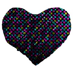 Polka Dot Sparkley Jewels 2 Large 19  Premium Heart Shape Cushions from ArtsNow.com Back