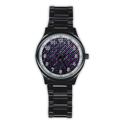 Polka Dot Sparkley Jewels 2 Stainless Steel Round Watches from ArtsNow.com Front