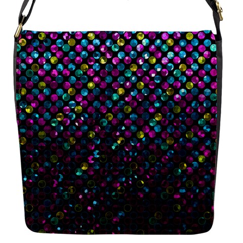 Polka Dot Sparkley Jewels 2 Flap Messenger Bag (S) from ArtsNow.com Front