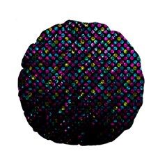 Polka Dot Sparkley Jewels 2 Standard 15  Premium Flano Round Cushions from ArtsNow.com Back