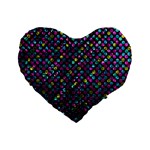 Polka Dot Sparkley Jewels 2 Standard 16  Premium Flano Heart Shape Cushions