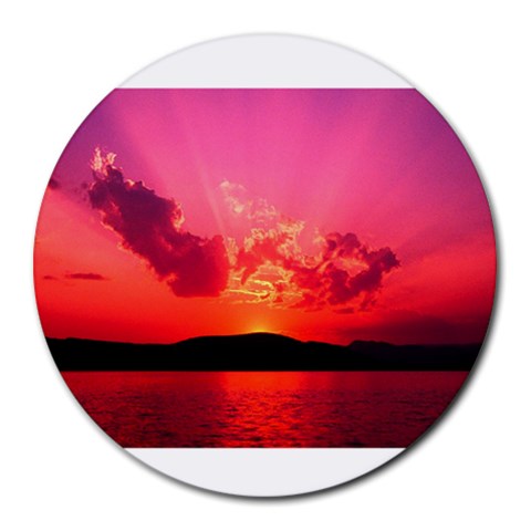 Sunset Round Mousepad from ArtsNow.com Front