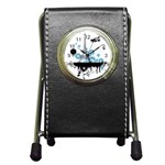 pair Pen Holder Desk Clock