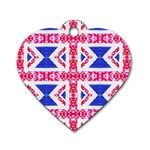Union Jack Flag Dog Tag Heart (Two Sides)