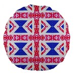Union Jack Flag Large 18  Premium Flano Round Cushion 