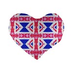 Union Jack Flag Standard 16  Premium Flano Heart Shape Cushion 
