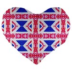 Union Jack Flag Large 19  Premium Flano Heart Shape Cushion
