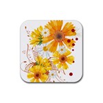 yellow_flower Rubber Coaster (Square)