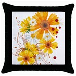 yellow_flower Throw Pillow Case (Black)